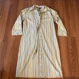 Ellen Tracy Striped Midi Button Down‎ Dress Business Casual Work Size 6
